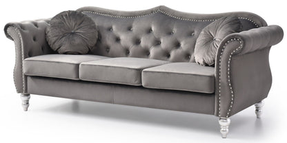 Hollywood Glam Sofa and Tufted Nailhead Trim