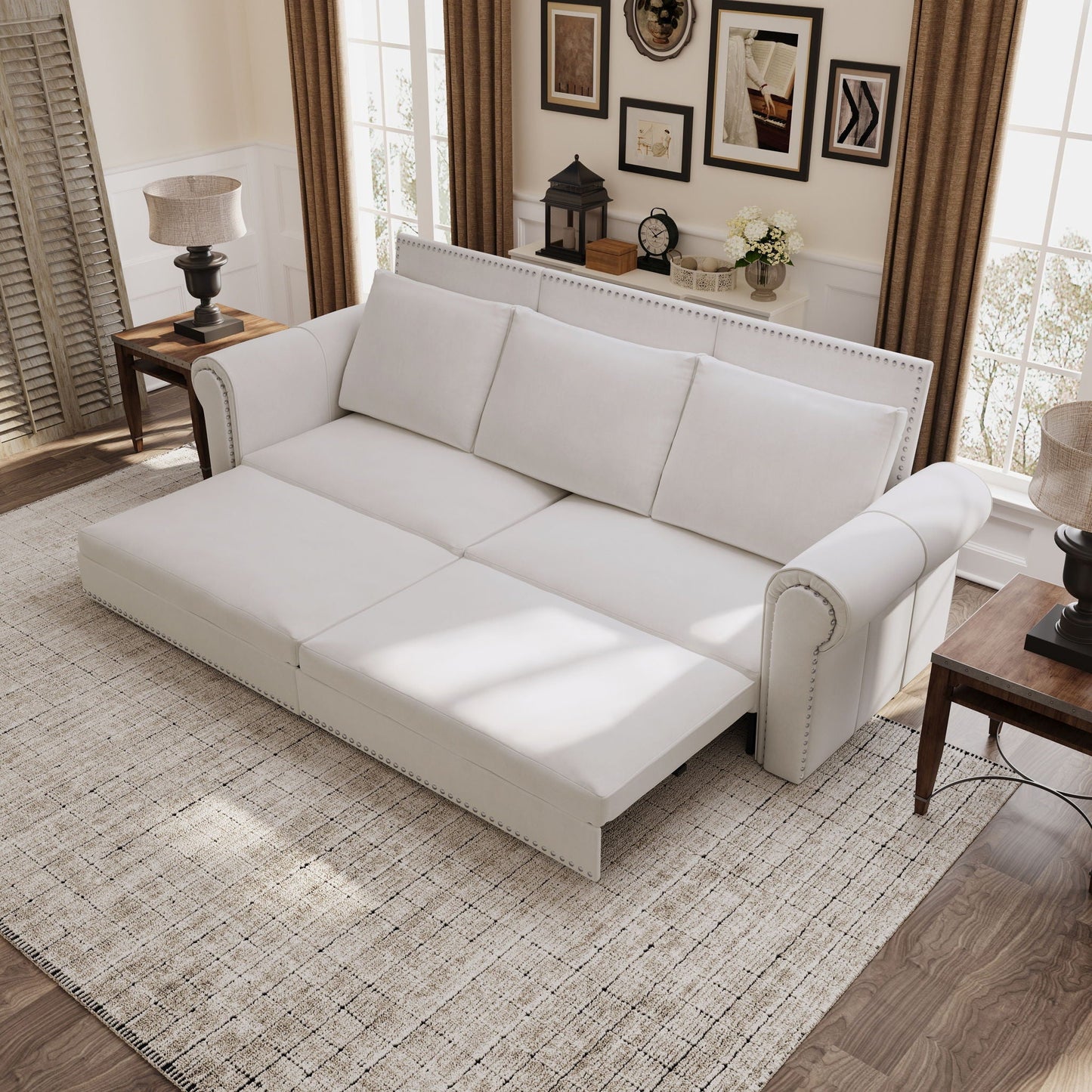 Convertible Pull Out Sofa Bed and Sleeper Unit