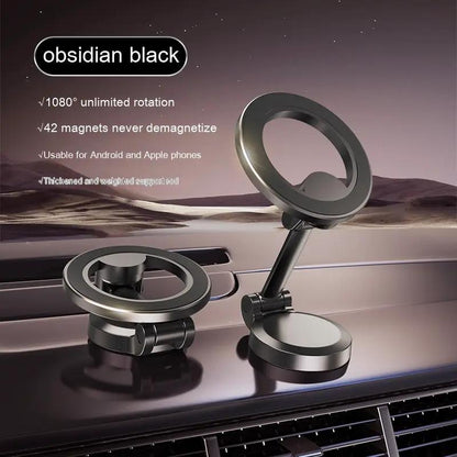 Magnetic car mount with two all-metal foldable holders obsidian black strong magnets on Tampa Home & Garden Store