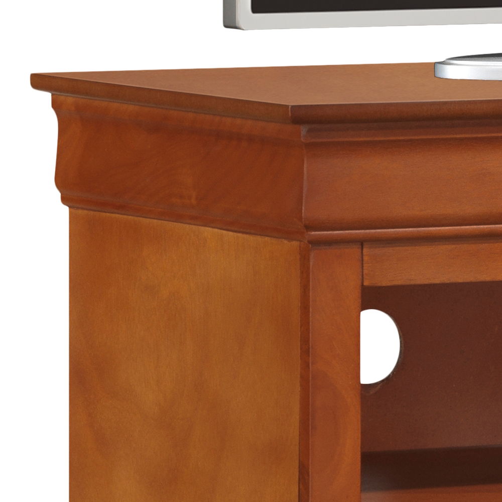 Media Storage Unit Timeless in light brown wood finish with cable hole on Tampa Home & Garden Store
