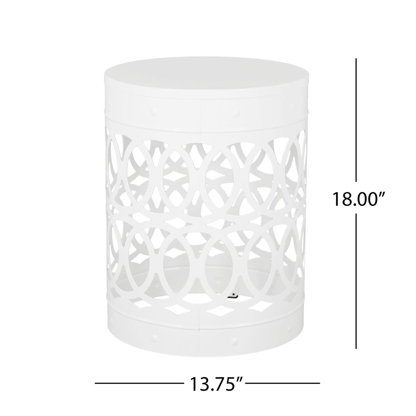 Large Outdoor Metal End Table with Floral Cut