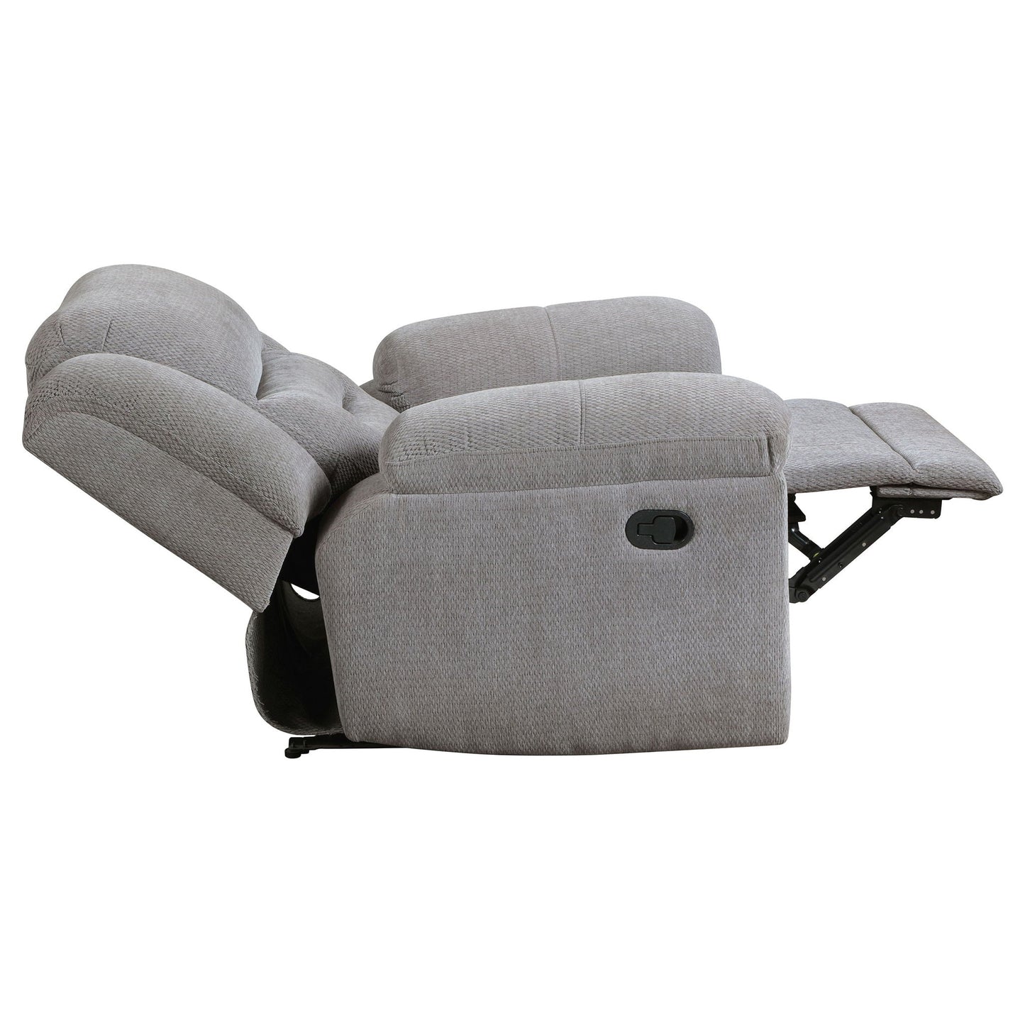 Sebring gray upholstered glider recliner chair with manual recline on Tampa Home & Garden Store