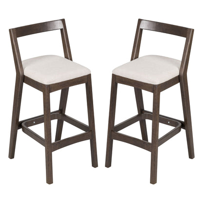 Jasper barstools set of 2 dark brown rubberwood frame with beige seats HouseOfZazla on Tampa Home & Garden Store