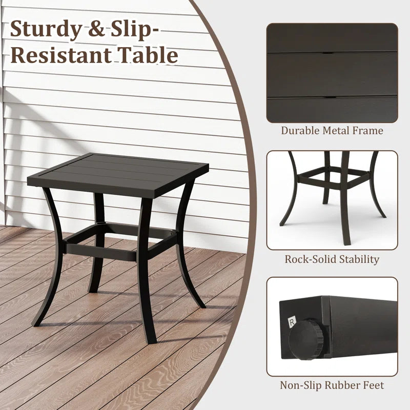 Outdoor Metal Swivel Patio Chairs and Table
