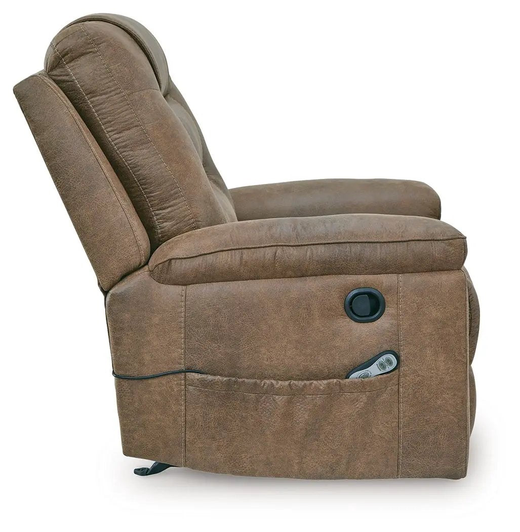 Stockworth rocker recliner brown leather with side pocket Unique Piece Furniture on Tampa Home & Garden Store