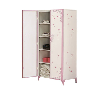 Priya II synthetic leather purple triple wardrobe with pink floral doors by HouseOfZazla on Tampa Home & Garden Store