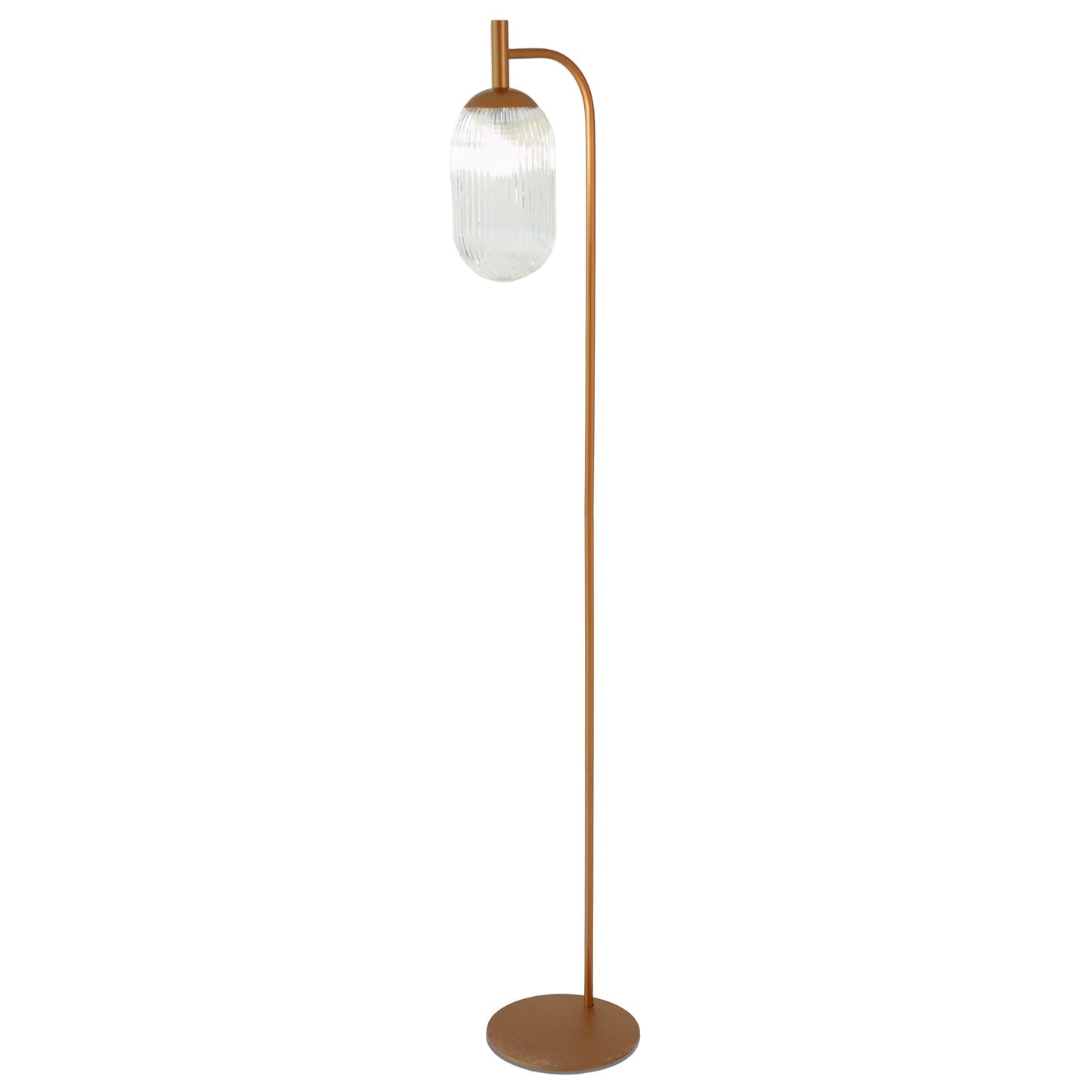 Classic Modern Floor Lamp with ribbed glass shade and bronze stem by HouseOfZazla on Tampa Home & Garden Store