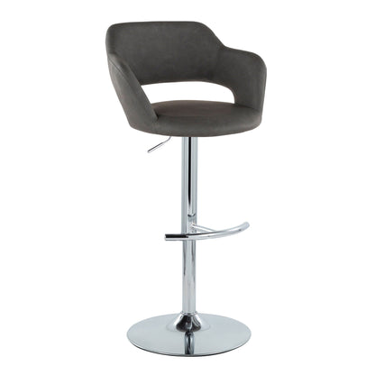 Contemporary adjustable barstool with swivel in dark gray faux leather HouseOfZazla on Tampa Home & Garden Store