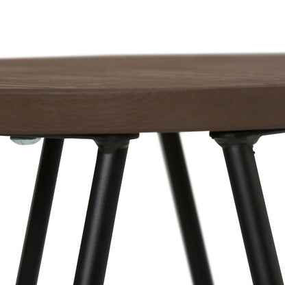 Simeon Multifunctional Metal Stool with Wood Seat