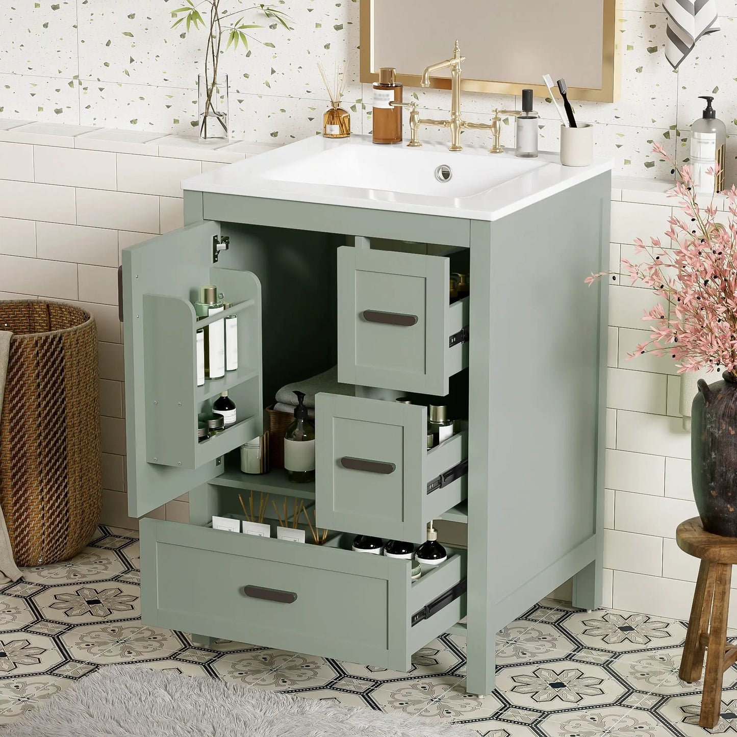 Bathroom Vanity With Sink and Soft-Close Drawers