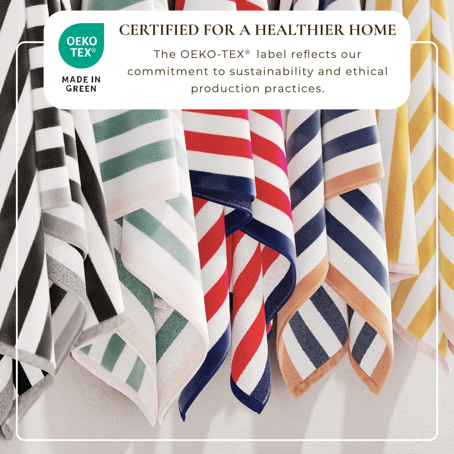 Cabana Cotton Beach Towel and Striped Border