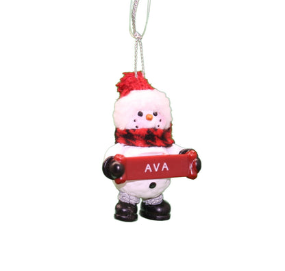 Adorno de muñeco de nieve acogedor (letras A - F) -