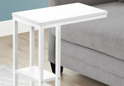 C Shaped Accent Table Marble Look and Modern