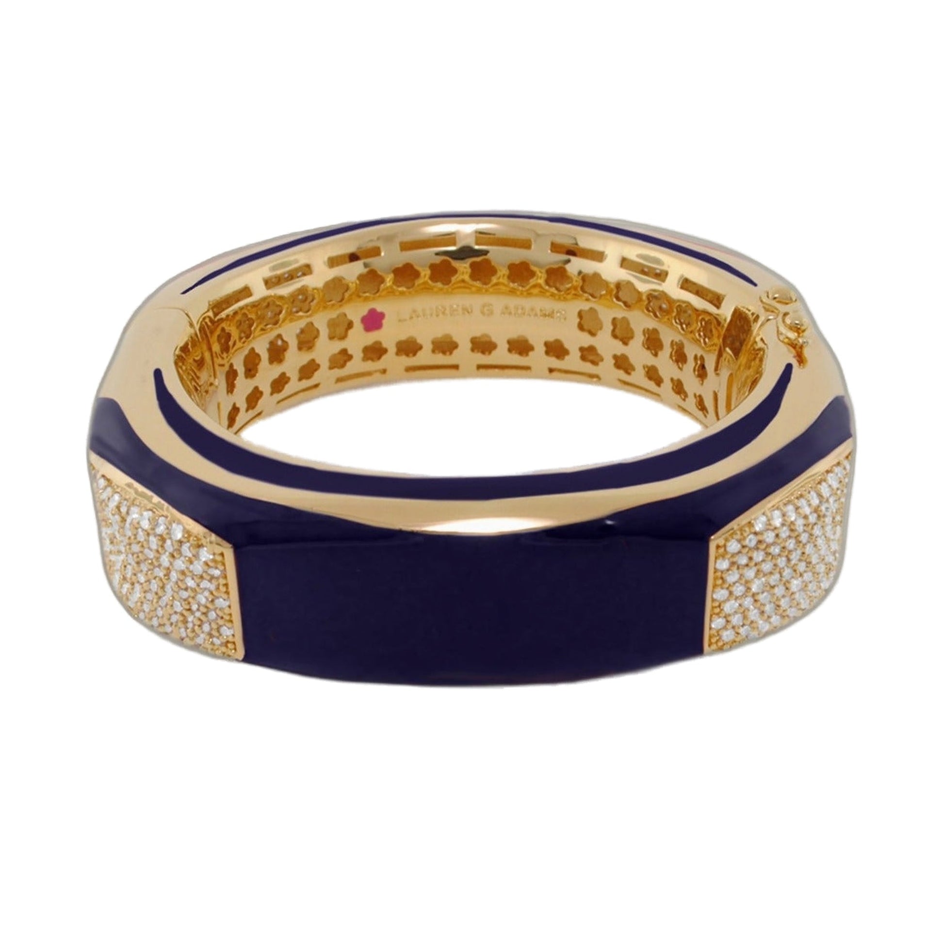 Curvy Swirls Bangle, purple enamel with gold interior, Lauren G Adams bracelet on Tampa Home & Garden Store