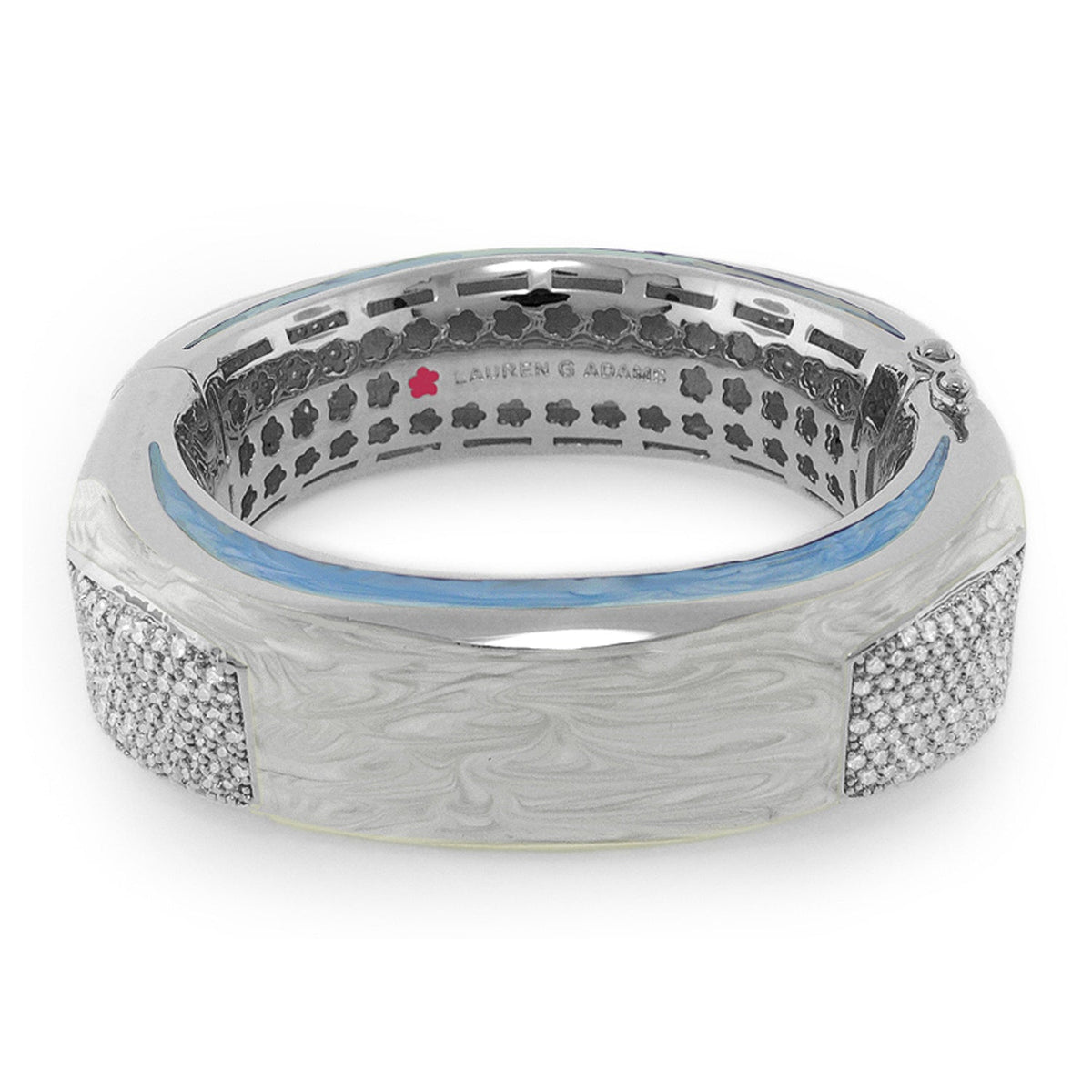 Curvy Swirls Bangle silver bracelet by Lauren G Adams with pavé diamond accents on Tampa Home & Garden Store