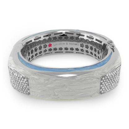 Curvy Swirls Bangle silver bracelet by Lauren G Adams with pavé diamond accents on Tampa Home & Garden Store