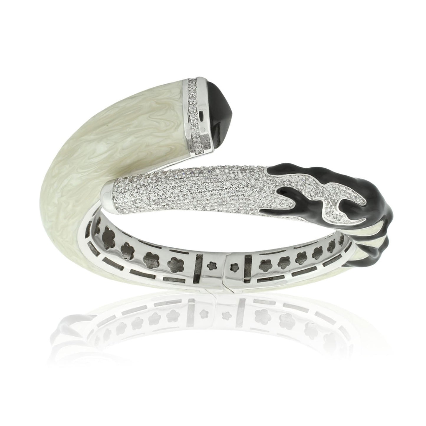 Pretty Little Things Bangle Crossover bracelet by Lauren G Adams, ivory horn pavé crystal band on Tampa Home & Garden Store