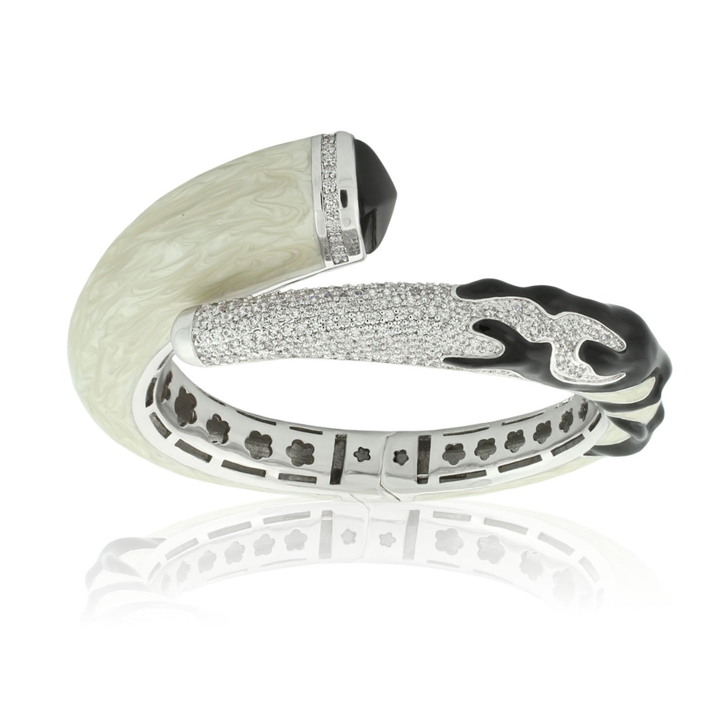 Pretty Little Things Bangle Crossover bracelet by Lauren G Adams, ivory horn pavé crystal band on Tampa Home & Garden Store