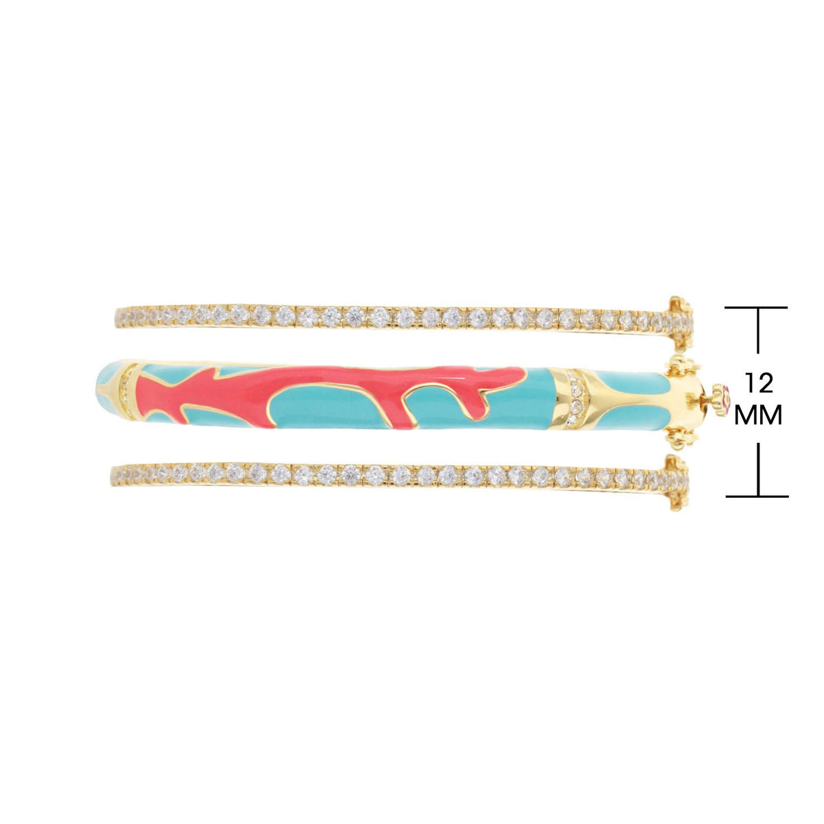 Pretty Little Things Bangle Set; gold-tone pavé diamond bangles with turquoise enamel center on Tampa Home & Garden Store