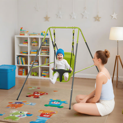 Compact Baby Swing With Safety Buckle And A Seat