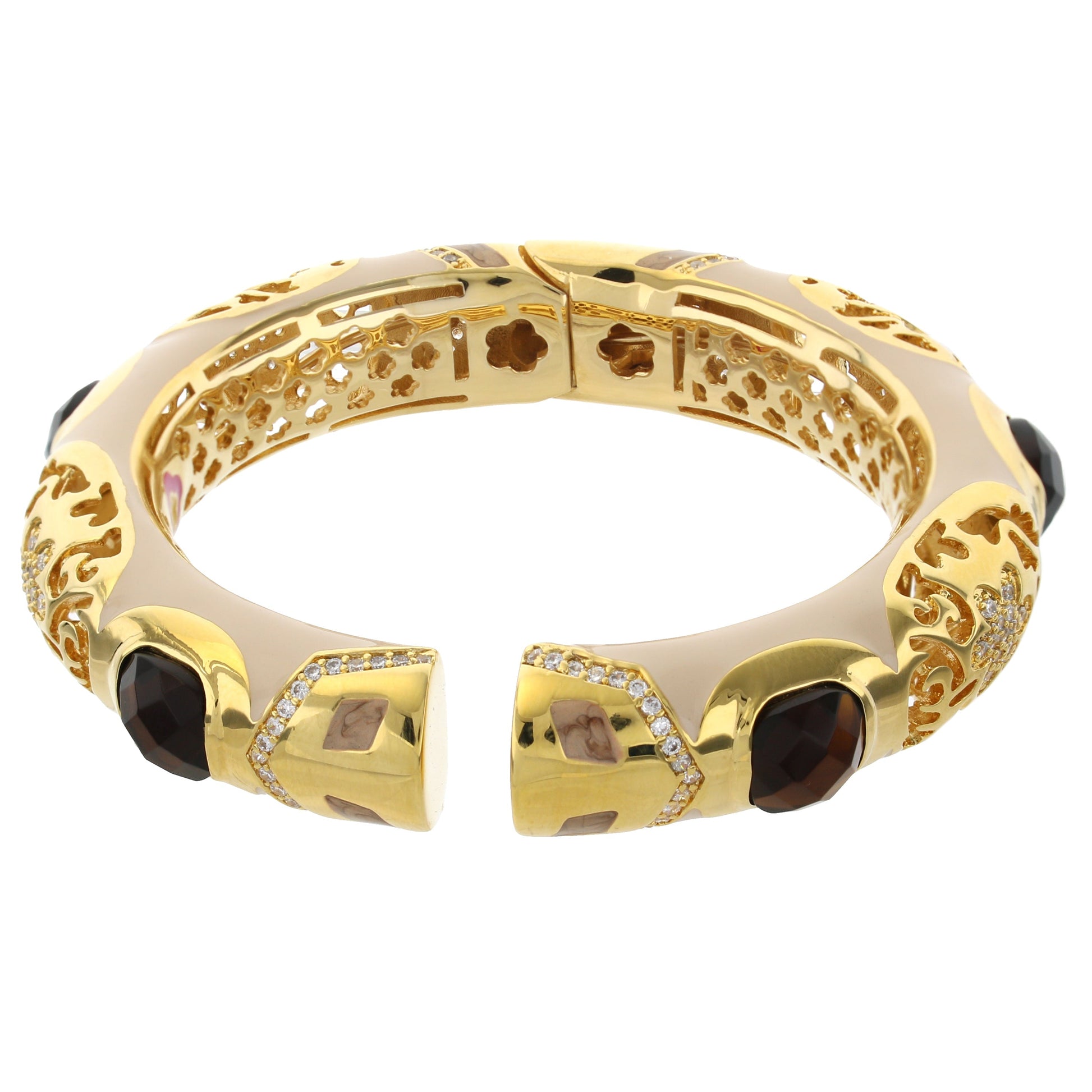 Allure Bangle bracelet gold-tone with black onyx stones by Lauren G Adams on Tampa Home & Garden Store