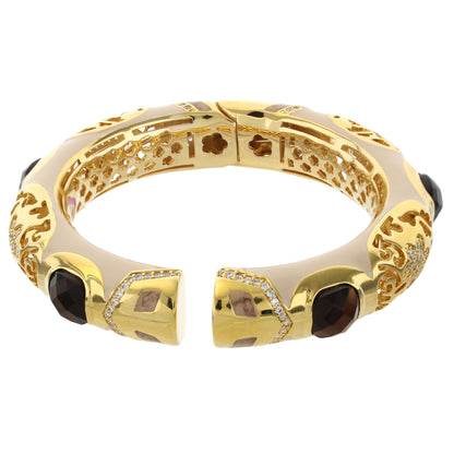 Allure Bangle bracelet gold-tone with black onyx stones by Lauren G Adams on Tampa Home & Garden Store
