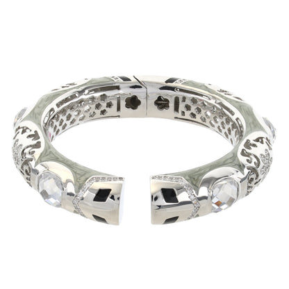 Allure Bangle bracelet in silver with crystal accents by Lauren G Adams openwork design on Tampa Home & Garden Store