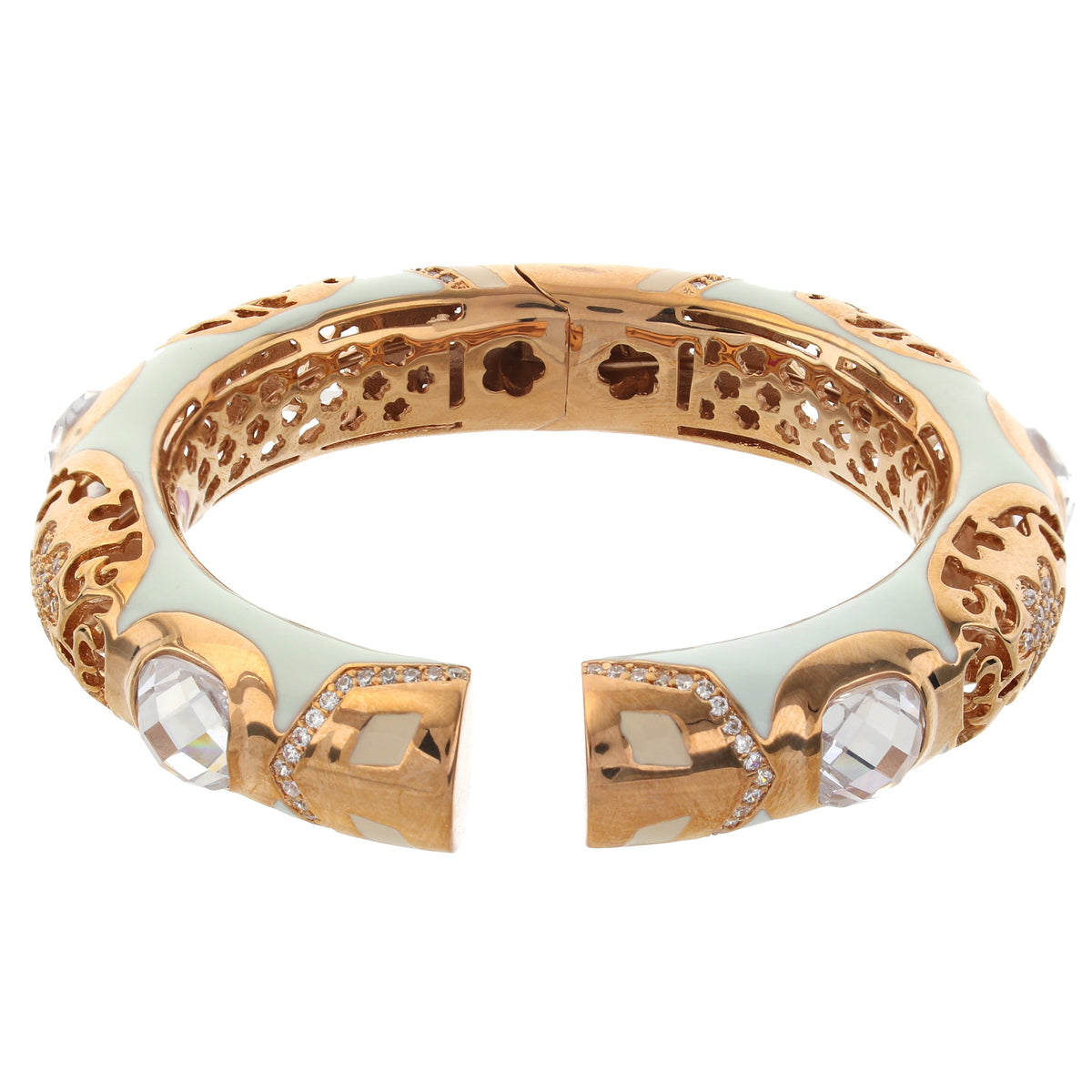 Allure Bangle by Lauren G Adams in rose gold with turquoise accents on Tampa & Garden on Tampa Home & Garden Store