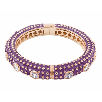 Rock N' Roll Bangle purple enamel with gold-tone studs and crystals by Lauren G Adams on Tampa Home & Garden Store