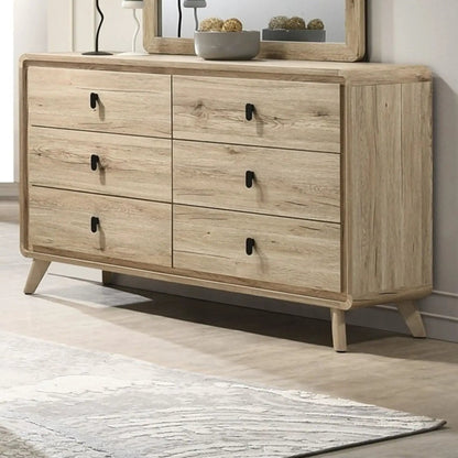 Beige Dresser With Six Drawers Storage Unit