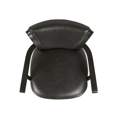 Swivel counter height bar stool with high backrest in black faux leather, hardwood frame on Tampa Home & Garden Store