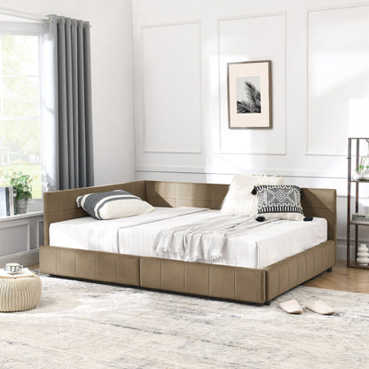 Mid Century Storage Upholstered Tufted Bed Frame