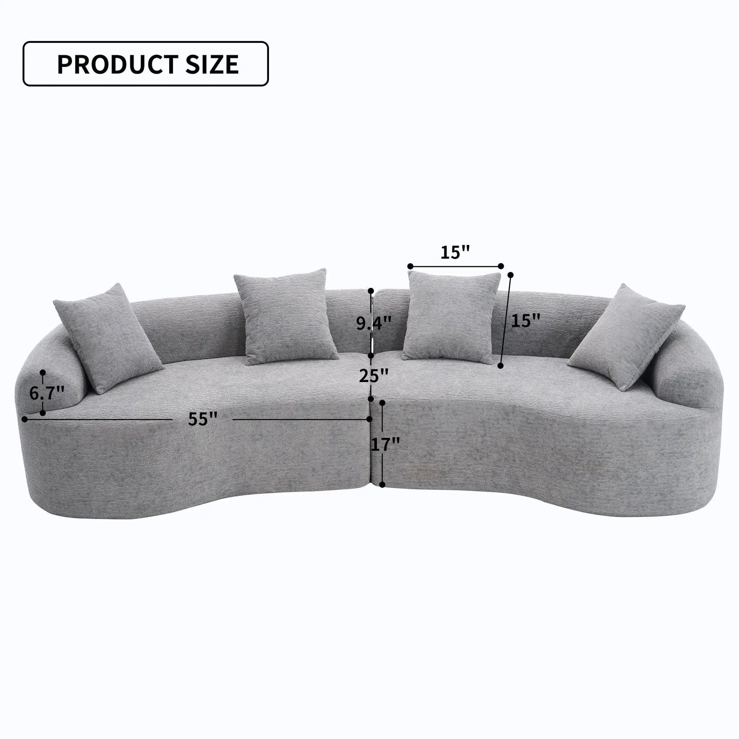 4 Seater Fabric Sofa With Sleeper For Living Room