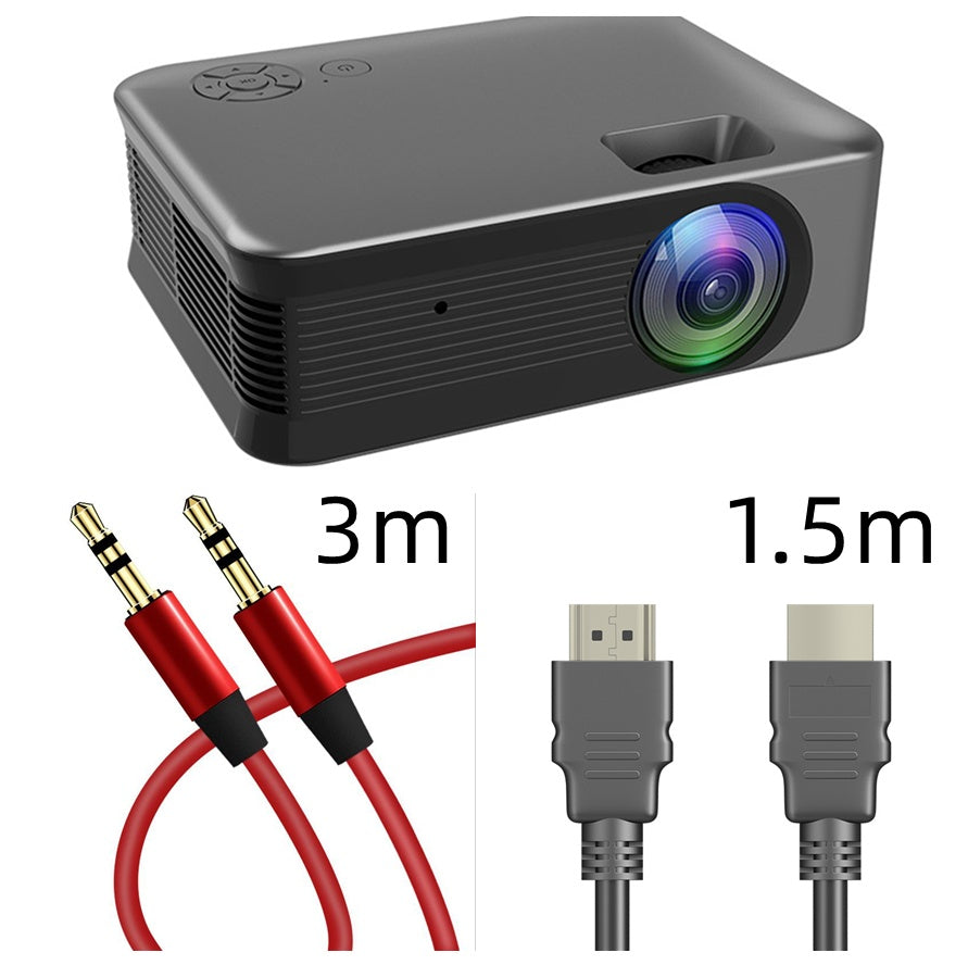 Gray My Store portable wireless HD projector with 3m audio cable and 1.5m USB/HDMI cables on Tampa Home & Garden Store