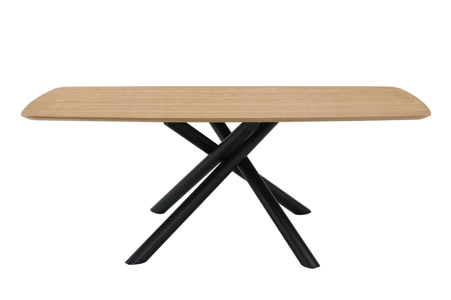 Lawton Dining Table Natural wood top with black metal legs on Tampa Home & Garden Store