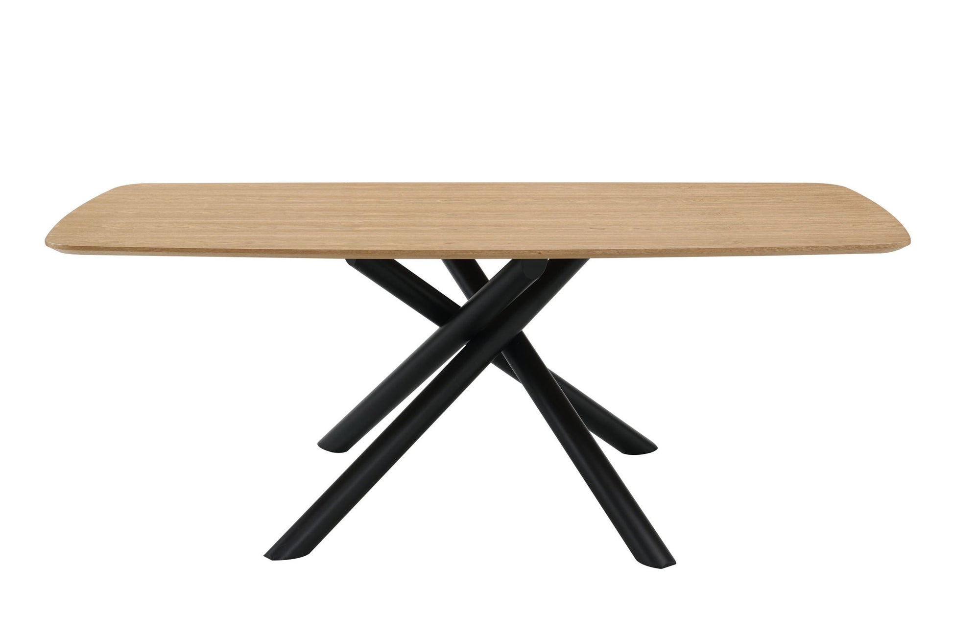 Lawton Dining Table Natural wood top with black metal legs on Tampa Home & Garden Store