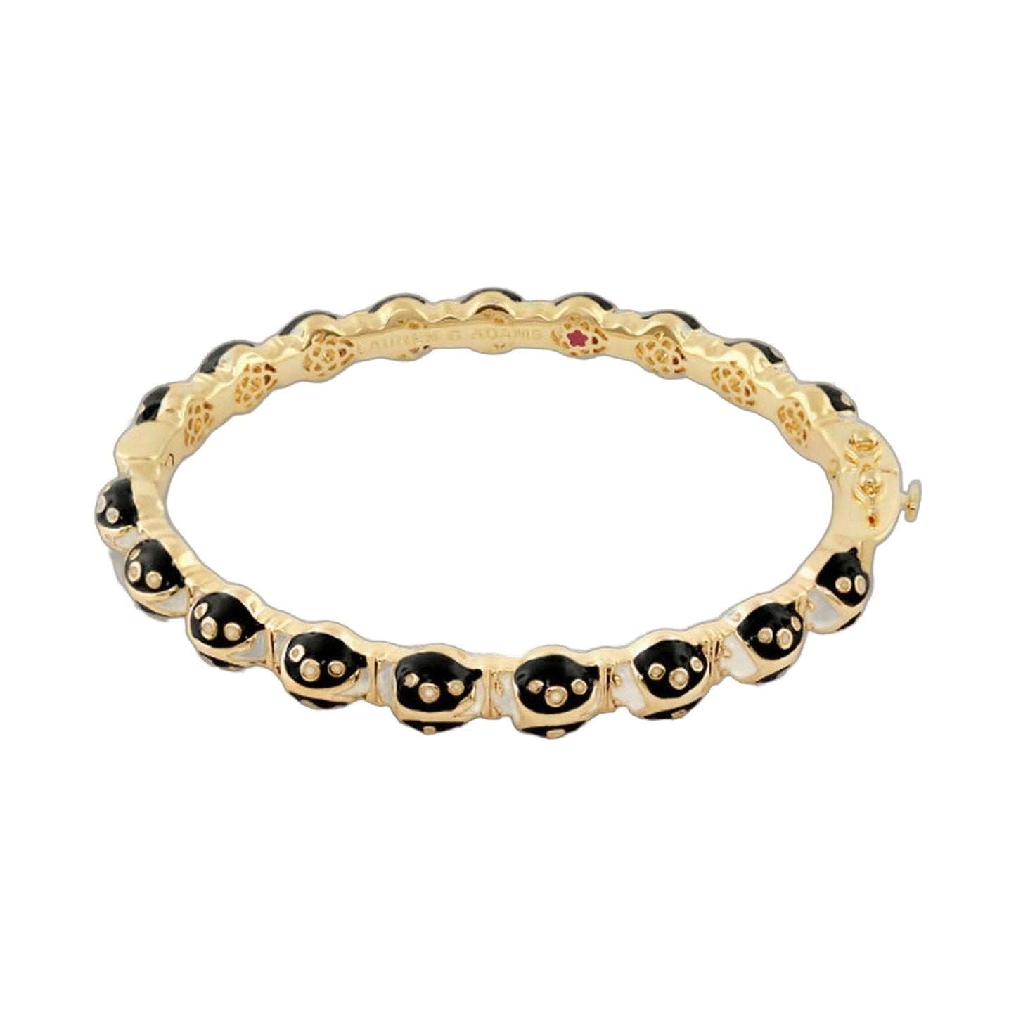 Lady Poof Bangle bracelet in gold-tone with black enamel segments by Lauren G Adams on Tampa Home & Garden Store