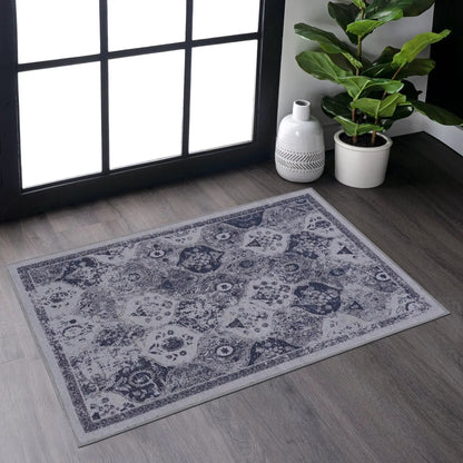 Area Rug Maval Washable blue-gray medallion pattern by Unique Piece Furniture on Tampa Home & Garden Store