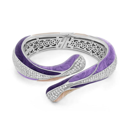 Sweet and Sassy Bangle hinged bracelet purple enamel pavé diamonds Lauren G Adams on Tampa Home & Garden Store
