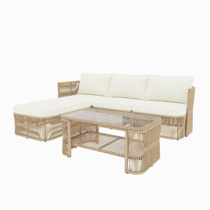 Outdoor PE Rattan Patio Set and Iron Frame