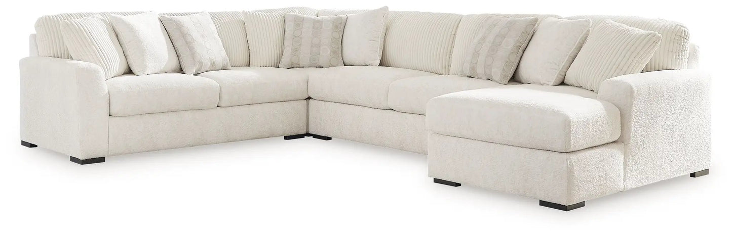 Chessington Stationary Sectional Sofa in beige textured fabric on Tampa Home & Garden Store