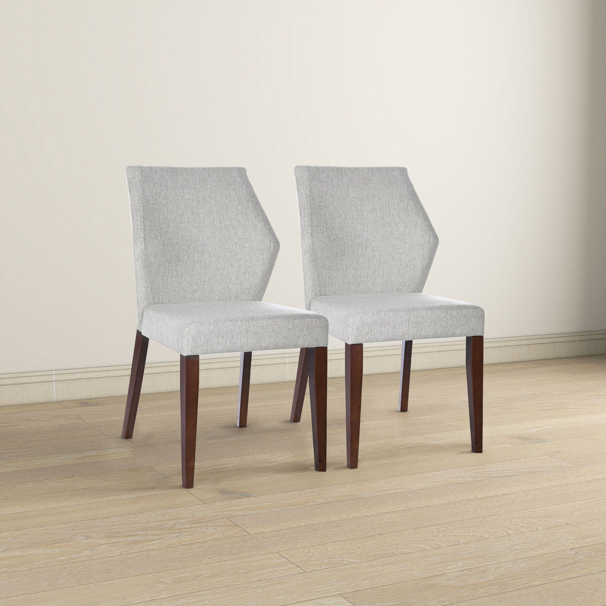 Light gray upholstered dining chairs set of 2 with solid wood frame HouseOfZazla on Tampa Home & Garden Store