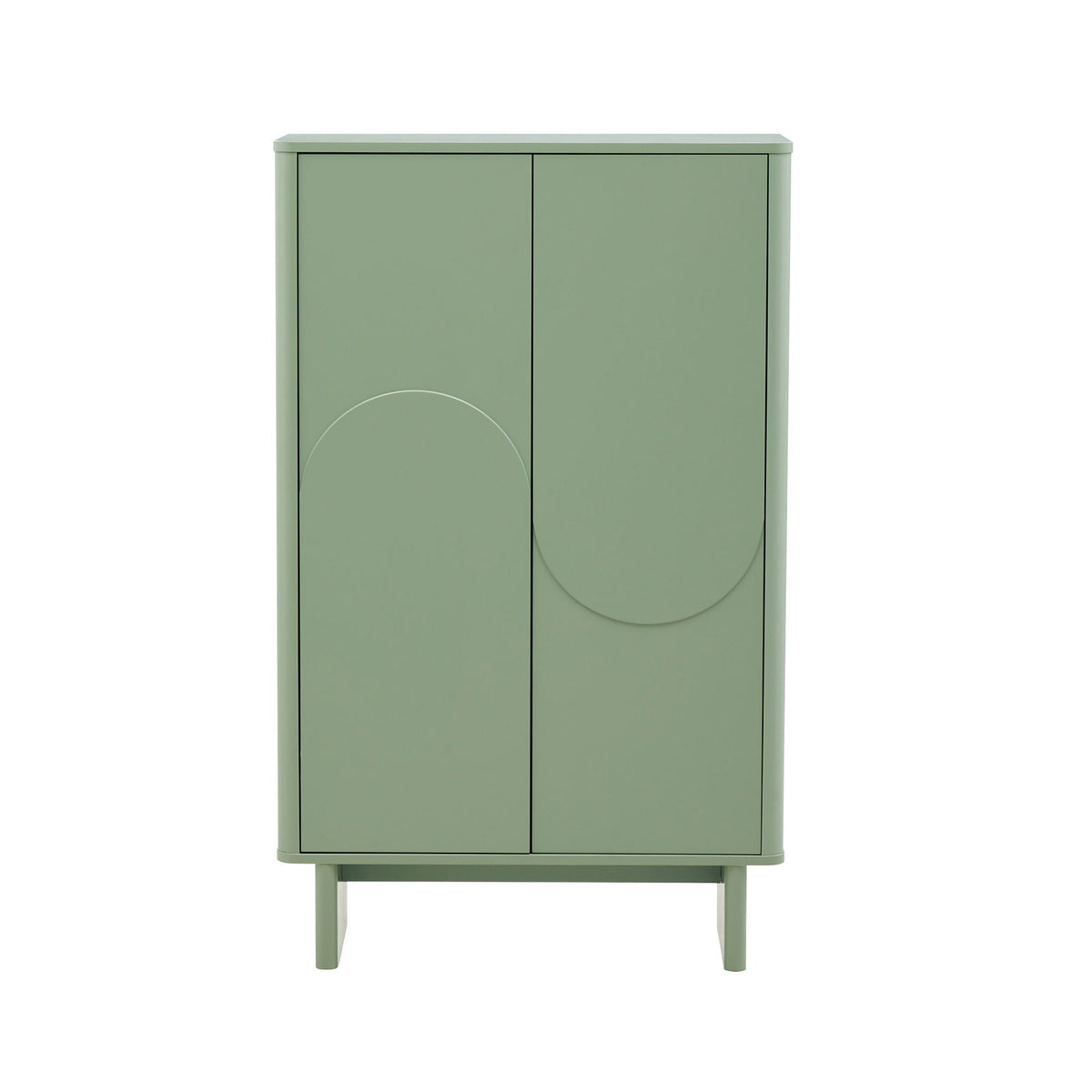 Accent cabinet in green with soft-close doors and adjustable shelves, 2-door front on Tampa Home & Garden Store