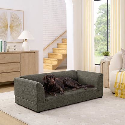 Comfortable Oversized Pet Sofa for Medium/Large Dogs in dark charcoal gray fabric by HouseOfZazla on Tampa Home & Garden Store