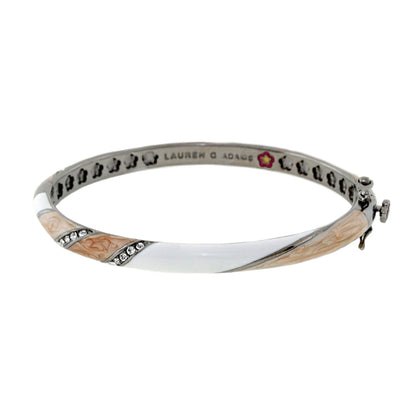 Field of Flowers Stackable Bangle Lauren G Adams bracelet with cream enamel flowers and crystals on Tampa Home & Garden Store