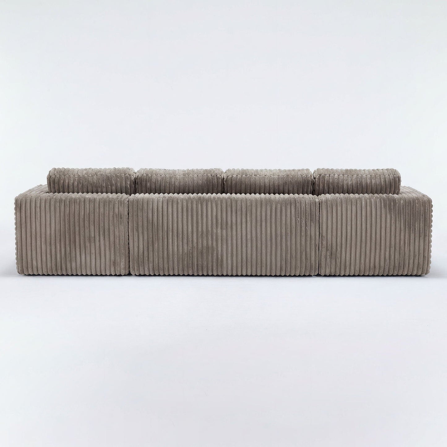 U-Shape modular stationary sectional sofa in brown corduroy fabric for living room on Tampa Home & Garden Store
