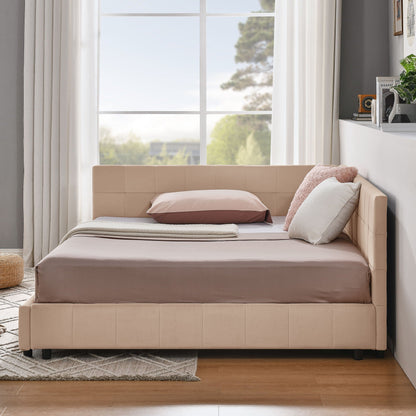 Mid Century Storage Upholstered Tufted Bed Frame