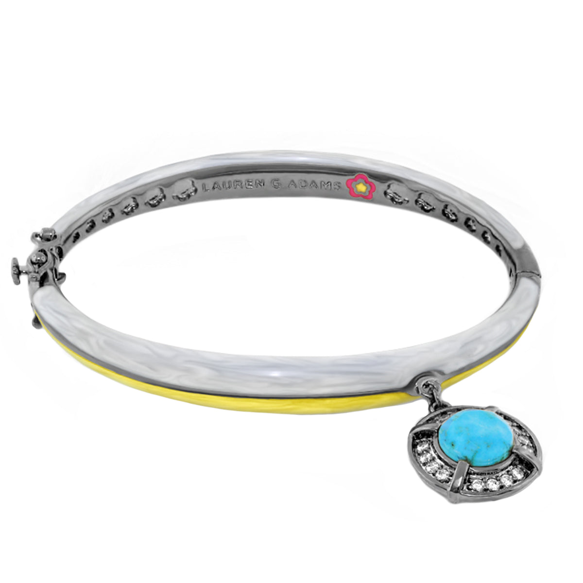 Caribbean Waters Stackable Bangle by Lauren G Adams, silver-tone bracelet with turquoise pendant on Tampa Home & Garden Store