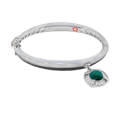 Caribbean Waters Stackable Bangle by Lauren G Adams, bracelet with pink flower and green gem on Tampa Home & Garden Store