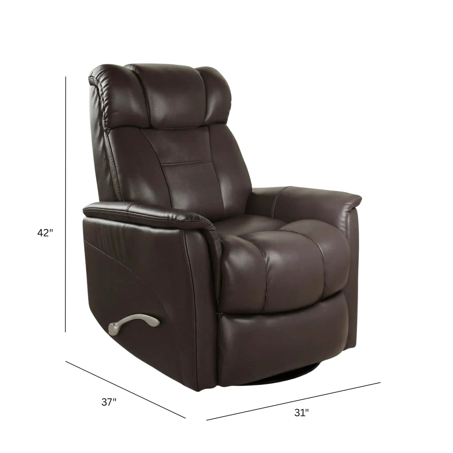 Bentley swivel glider recliner brown leather with headrest footrest by Unique Piece Furniture on Tampa Home & Garden Store